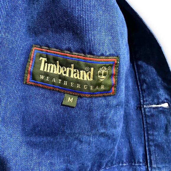 Timberland Chore Jacket Coat Denim M L XL XXL Chest 54” Blue Utility Oversized - Picture 15 of 16